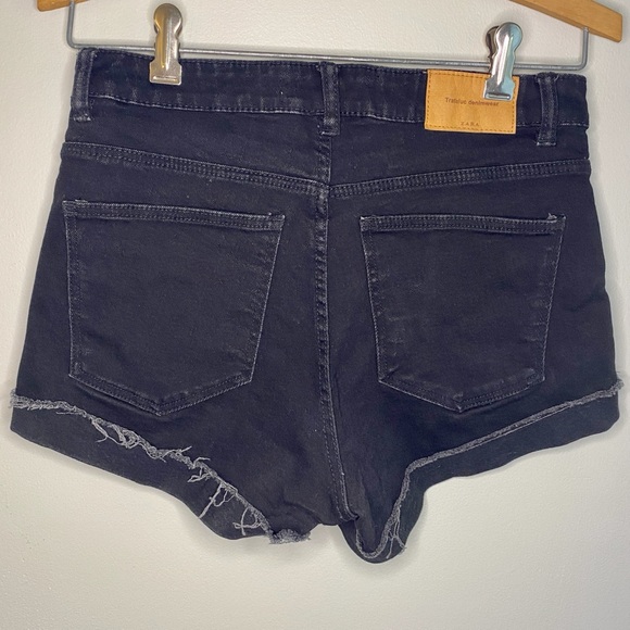 Zara Trafaluc Black Denim Shorts 4 - Picture 2 of 3